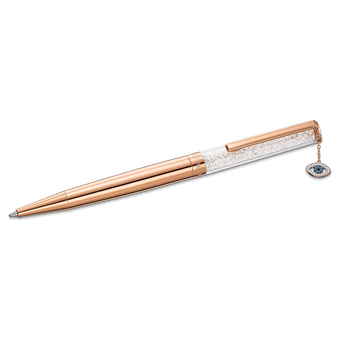 swarovski crystalline evil eye ballpoint pen white rose gold tone plated