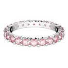 Matrix ring, Round cut, Pink, Rhodium plated