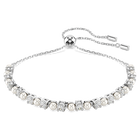 swarovski matrix bracelet crystal pearl round cut white rhodium plated