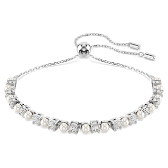 swarovski matrix bracelet crystal pearl round cut white rhodium plated