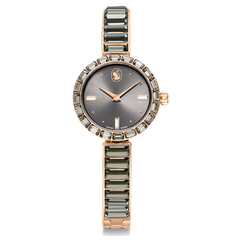 swarovski matrix bangle watch swiss made crystal bracelet gray rose gold tone finish