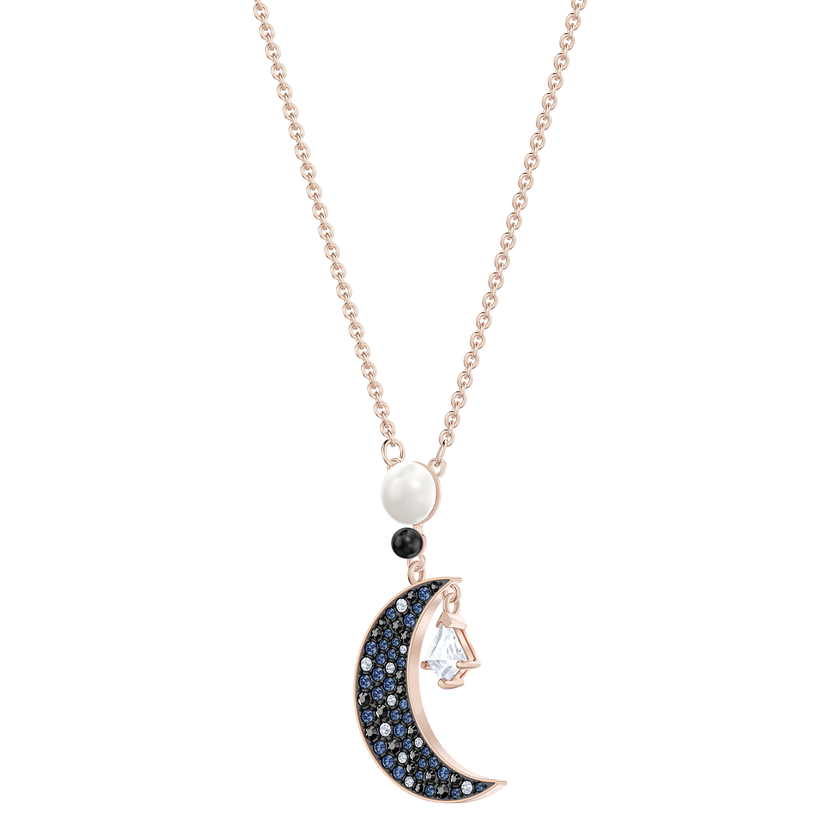 swarovski symbolic pendant  multi colored  rose gold tone plated