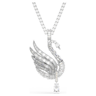 swarovski vienna pendant and brooch  mixed cuts  swan  white  rhodium plated