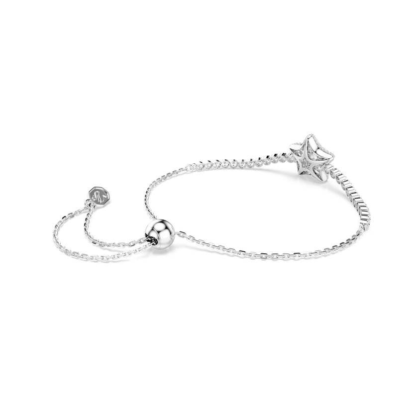 swarovski sublima bracelet  round cut  star  white  rhodium plated