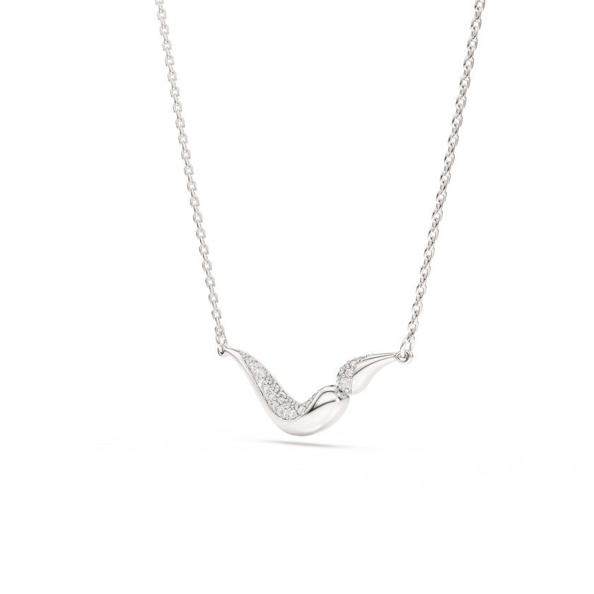 swarovski classica necklace  round cut  white  sterling silver
