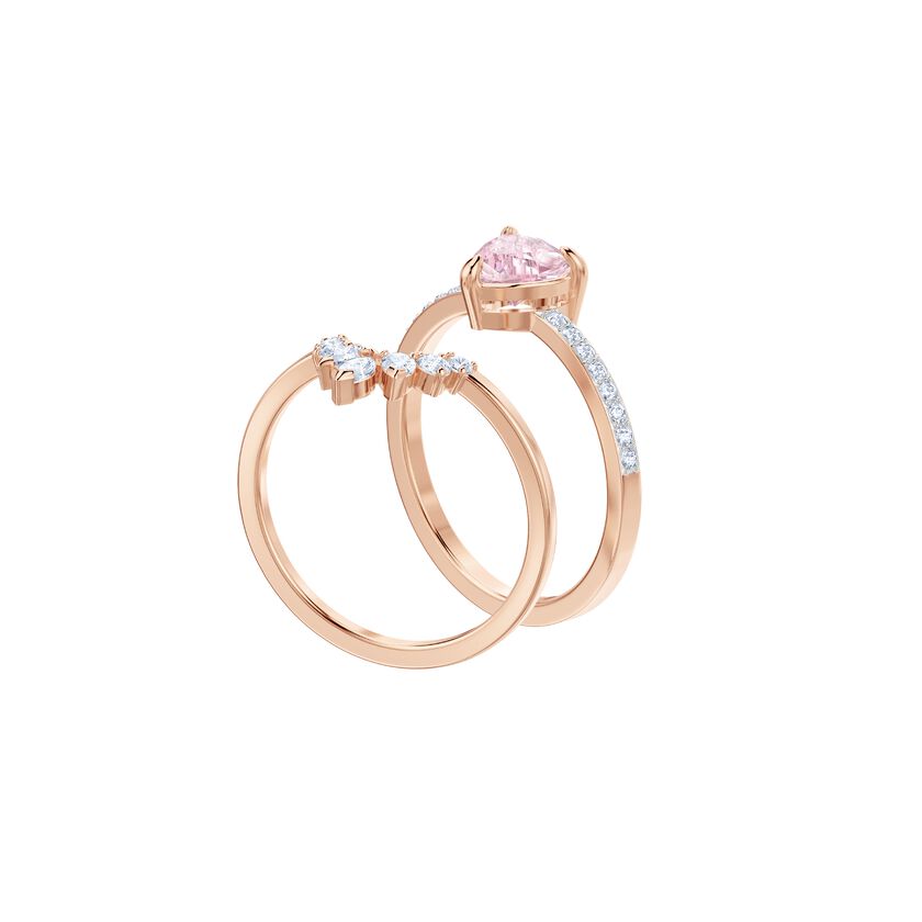 One Ring Set, Multi-colored, Rose gold plating
