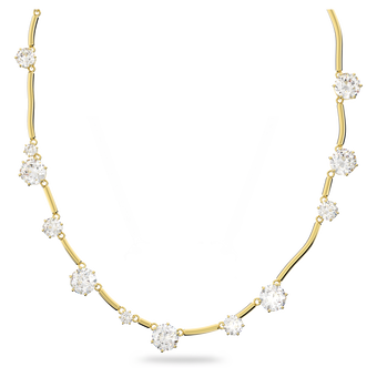 Constella necklace, Round cut crystal, White, Gold-tone plated swarovski constella necklace  round cut crystal  white  gold tone plated