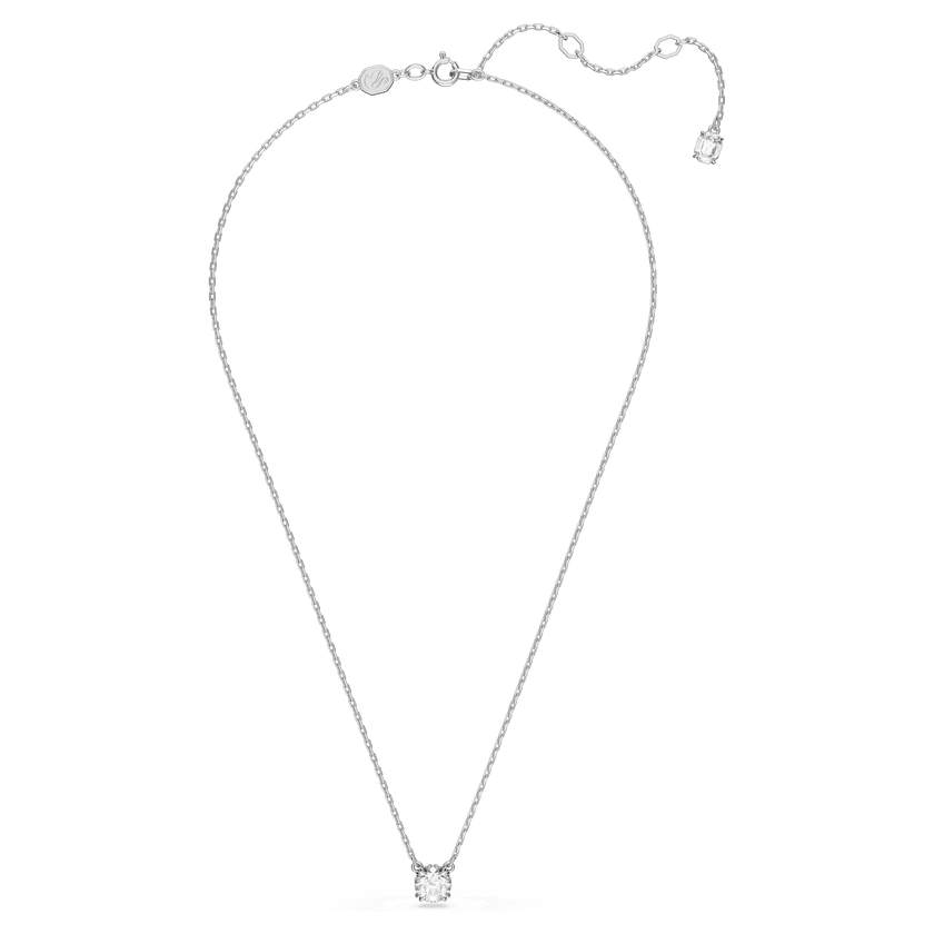 swarovski stilla pendant  round cut  white  rhodium plated