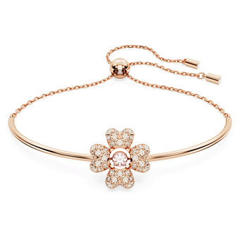 swarovski idyllia bracelet  clover  white  rose gold tone plated