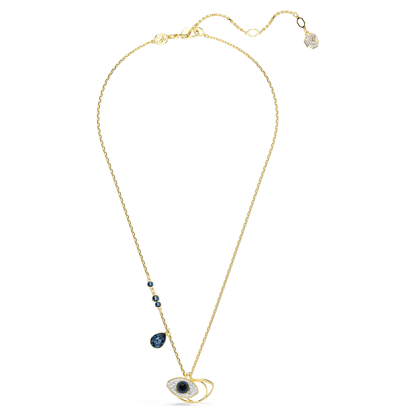 swarovski symbolica pendant  evil eye  blue  gold tone plated