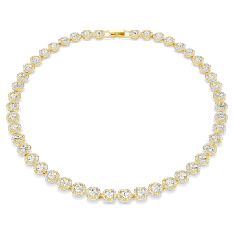 swarovski una angelic tennis necklace round cut white gold tone plated