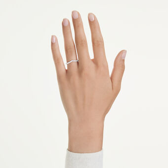 swarovski eternity v band ring  lab grown diamonds 0 25 ct tw  round shape  18k white gold