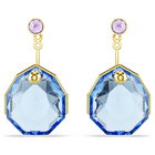 swarovski gema earring jackets  blue  gold tone plated