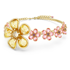 Florere choker, Flower, Multicolored, Gold-tone plated