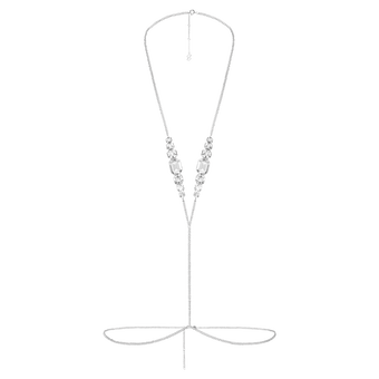 swarovski x skims body chain mixed cuts v shape white stainless steel