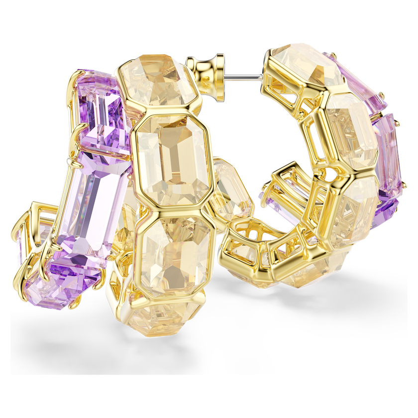 swarovski millenia hoop earrings  mixed cuts  multicolored  gold tone plated