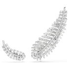 swarovski vienna earrings  mixed cuts  feather  white  rhodium plated