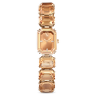 swarovski watch  octagon cut bracelet  brown  champagne gold tone finish