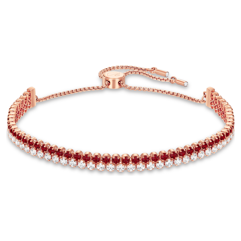 swarovski subtle bracelet  red  rose gold tone plated