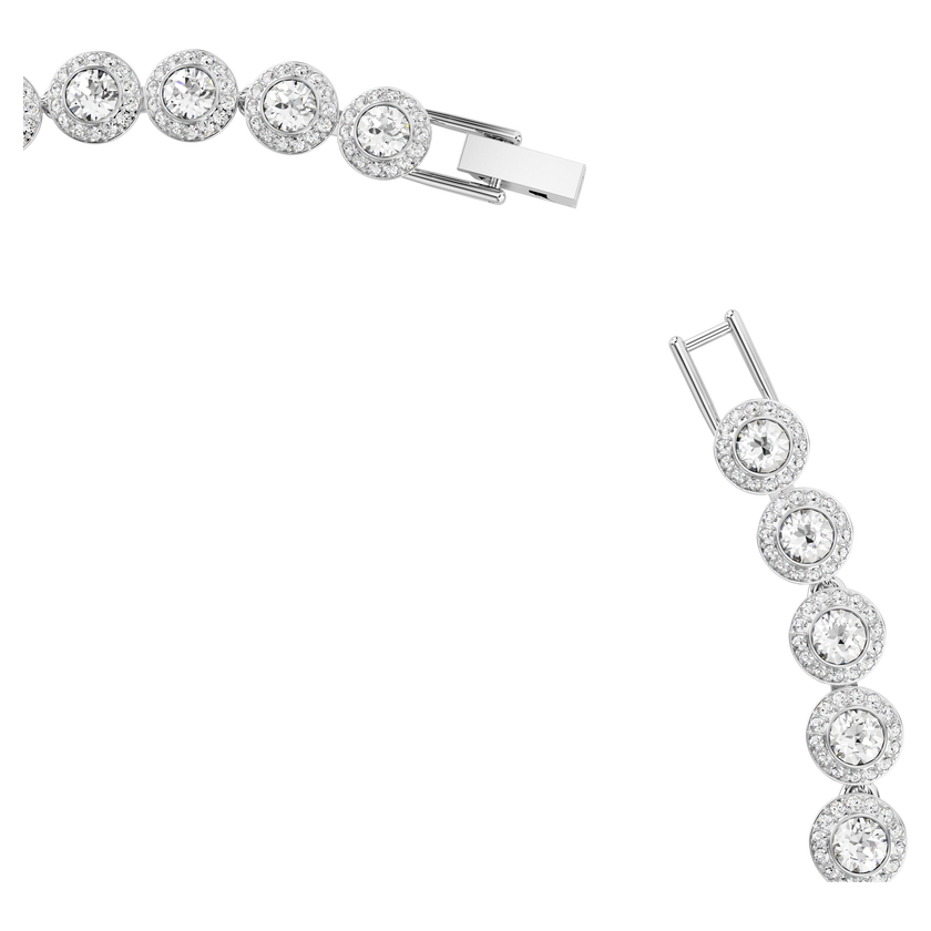 swarovski una angelic tennis necklace  round cut  white  rhodium plated