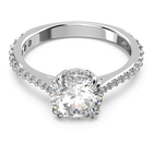swarovski stilla cocktail ring round cut pav white rhodium plated