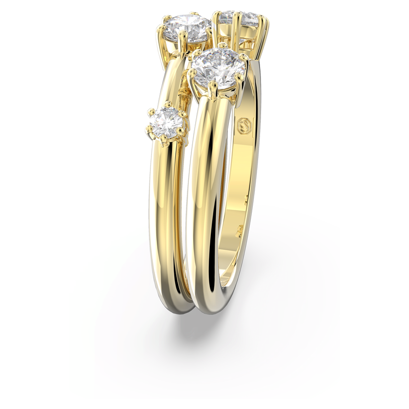 swarovski constella ring  set  2   round cut  white  gold tone plated