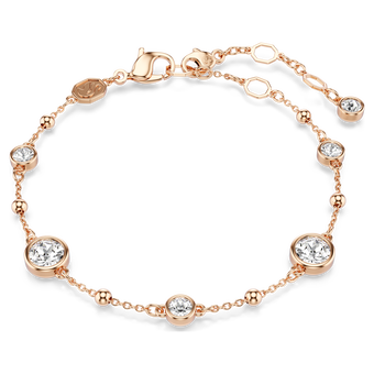 swarovski imber bracelet round cut white rose gold tone plated