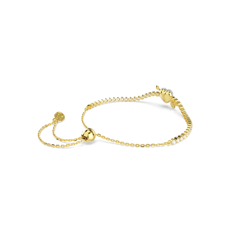 swarovski idyllia bracelet  mixed cuts  heart with arrow  white  gold tone plated