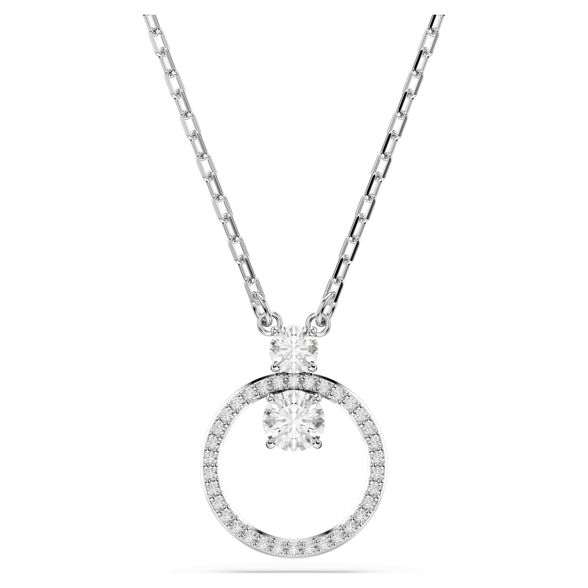 swarovski constella pendant  pav   round cut  white  rhodium plated