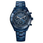 swarovski octea lux sport watch metal bracelet blue pvd