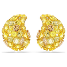 swarovski gema clip earrings yellow gold tone plated