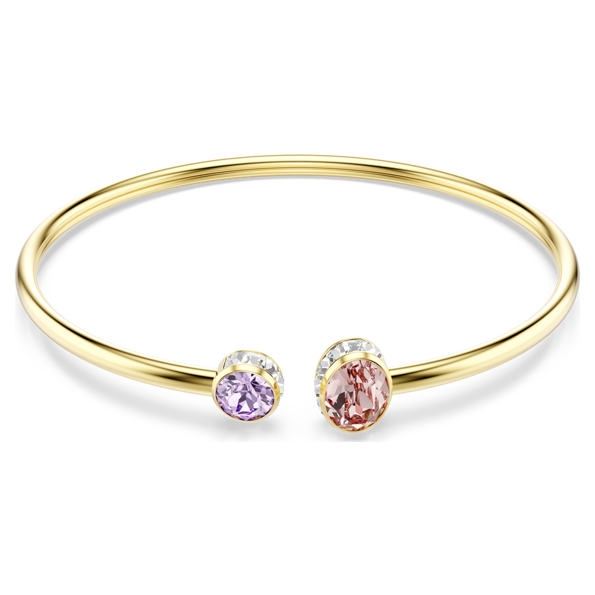 swarovski chroma bangle  mixed cuts  multicolored  18k gold finish