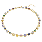 swarovski imber tennis necklace mixed cuts multicolored gold tone plated