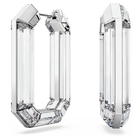 swarovski lucent hoop earrings statement octagon shape white