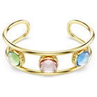 swarovski chroma cuff cushion cut green gold tone plated