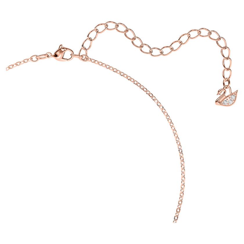 swarovski swan pendant  swan  small  black  18k rose gold finish