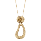 Tigris Pendant, Brown, Gold-tone plated