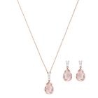 swarovski vintage set pink rose gold plating