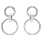 swarovski hollow hoop earrings white rhodium plated