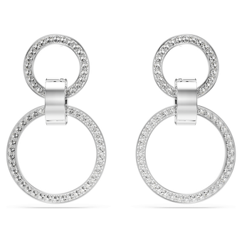 swarovski hollow hoop earrings white rhodium plated