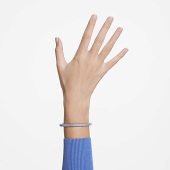 swarovski stone bangle  blue  stainless steel