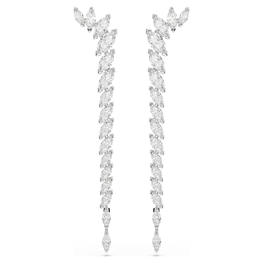 swarovski mesmera earrings  marquise cut  white  rhodium plated