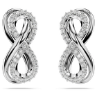 swarovski hyperbola stud earrings infinity white rhodium plated
