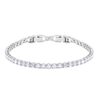 Tennis Round Deluxe Bracelet, White, Rhodium Plating