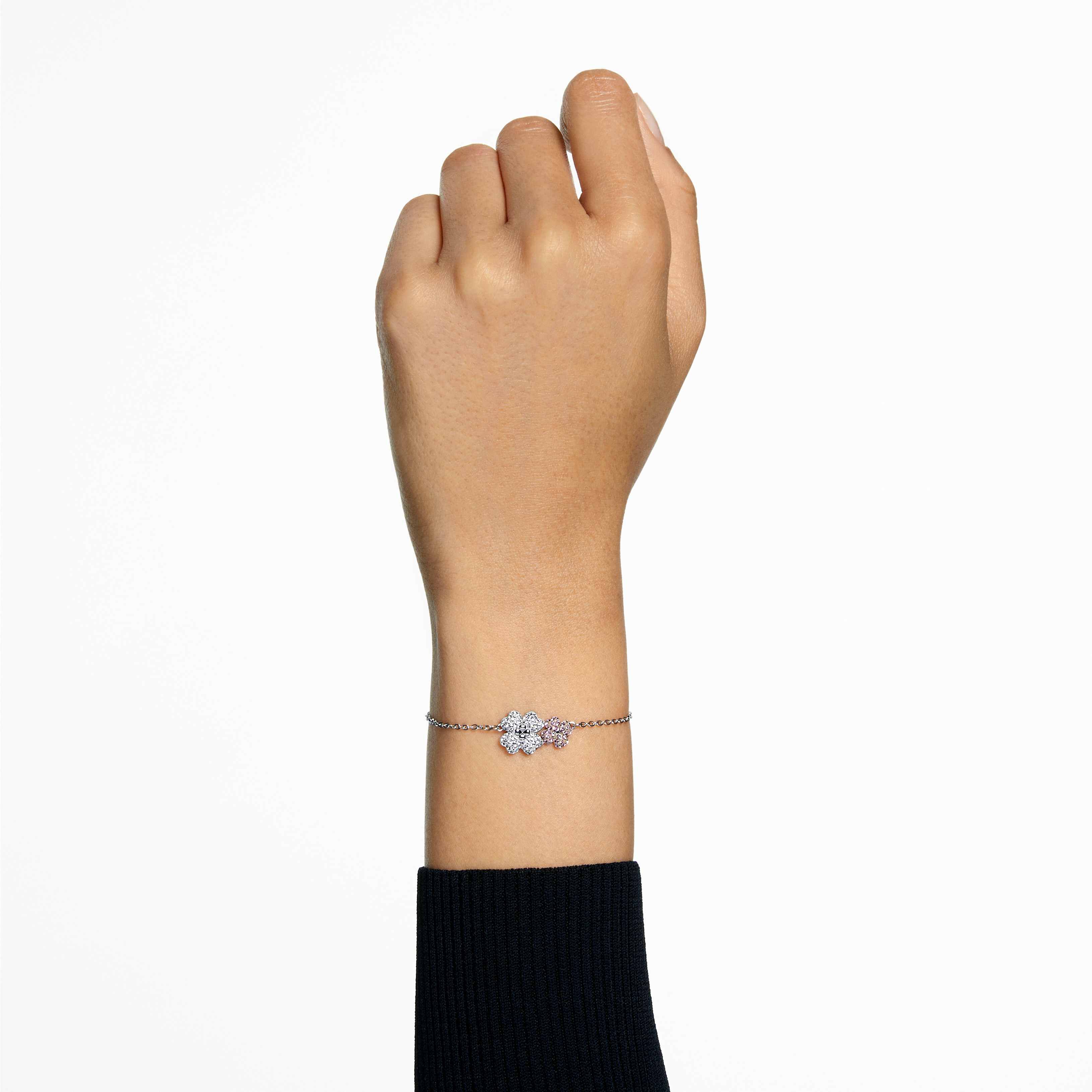 swarovski latisha bracelet  flower  multicolored  rhodium plated