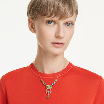 swarovski gema y necklace  mixed cuts  multicolored  gold tone plated