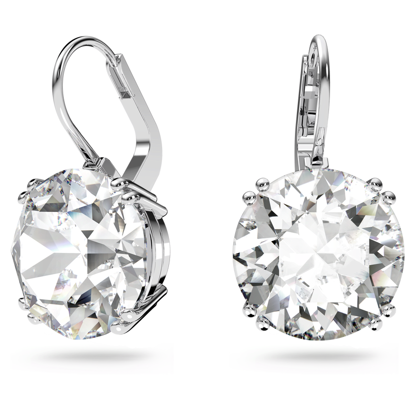 swarovski millenia earrings  round cut crystal  white  rhodium plated