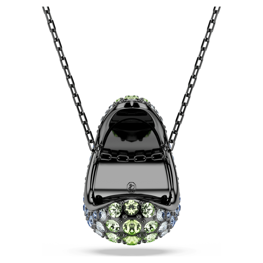 swarovski sublima pendant  round cut  multicolored  ruthenium plated