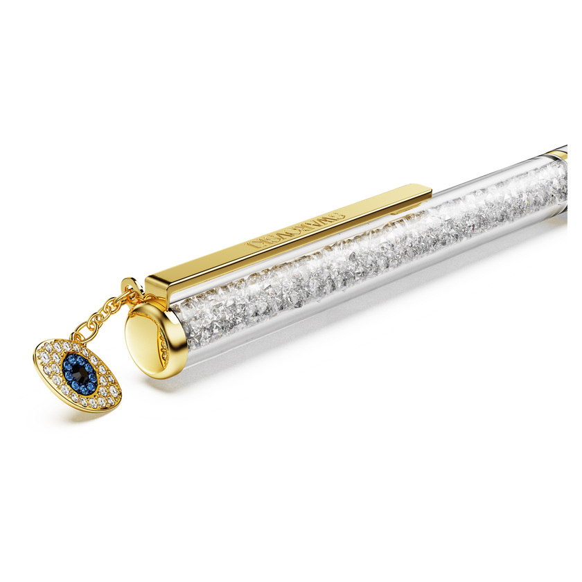 swarovski crystalline silk ballpoint pen  evil eye  gold tone  mixed metal finish