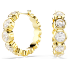swarovski imber hoop earrings round cut white gold tone plated